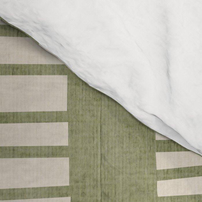 Green Abstract Lines Original Art Work  Comforter Gallery Image 4