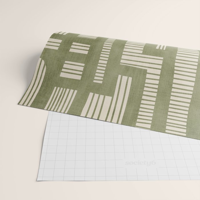 Green Abstract Lines Original Art Work  Wrapping Paper Gallery Image 2