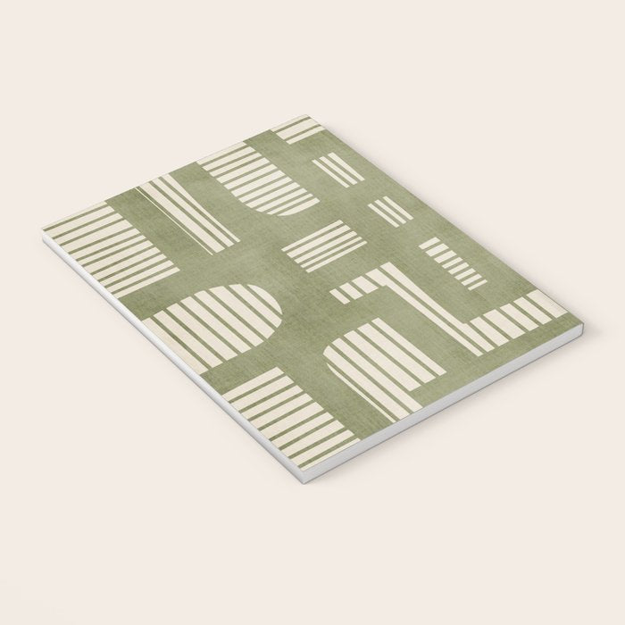 Green Abstract Lines Original Art Work  Notebook Gallery Image 3