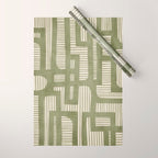 Green Abstract Lines Original Art Work  Wrapping Paper Gallery Image 1