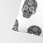 DÃ­a de Muertos Calavera â¢ Mexican Sugar Skull - Black Palette Pillow Sham Gallery Image 4