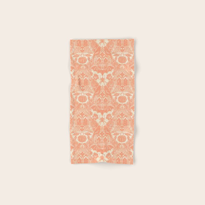 Gothic Halloween Damask - peach and cream Bath Towel Gallery Image 1