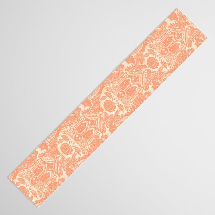Gothic Halloween Damask - peach and cream Table Runner Gallery Image 3