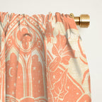Gothic Halloween Damask - peach and cream Window Curtain Gallery Image 2