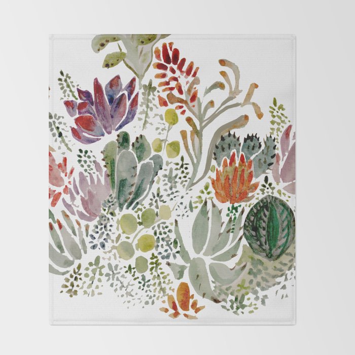 Succulents  Throw Blanket Gallery Image 2