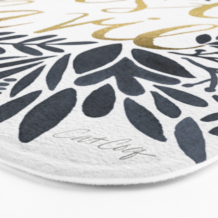 C'est la Vie - Grey & Gold Bath Mat Gallery Image 3