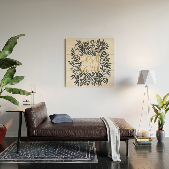 C'est la Vie - Grey & Gold Wood Wall Art Gallery Image 2