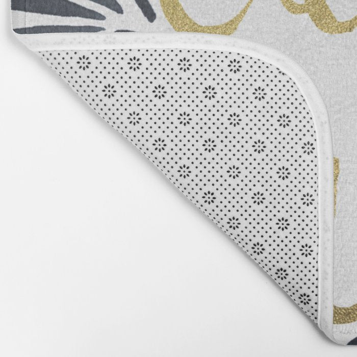 C'est la Vie - Grey & Gold Bath Mat Gallery Image 2