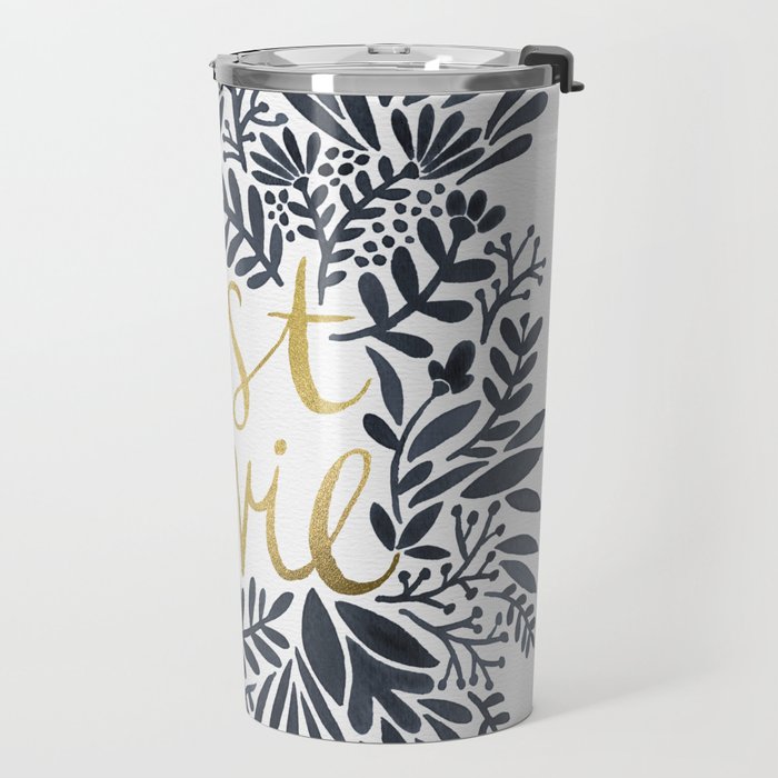 C'est la Vie - Grey & Gold Travel Mug Gallery Image 2
