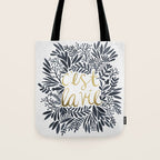 C'est la Vie - Grey & Gold Tote Bag Gallery Image 1