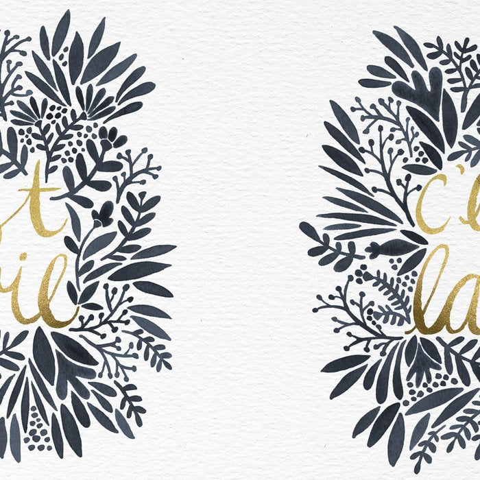 C'est la Vie - Grey & Gold Coffee Mug Gallery Image 2