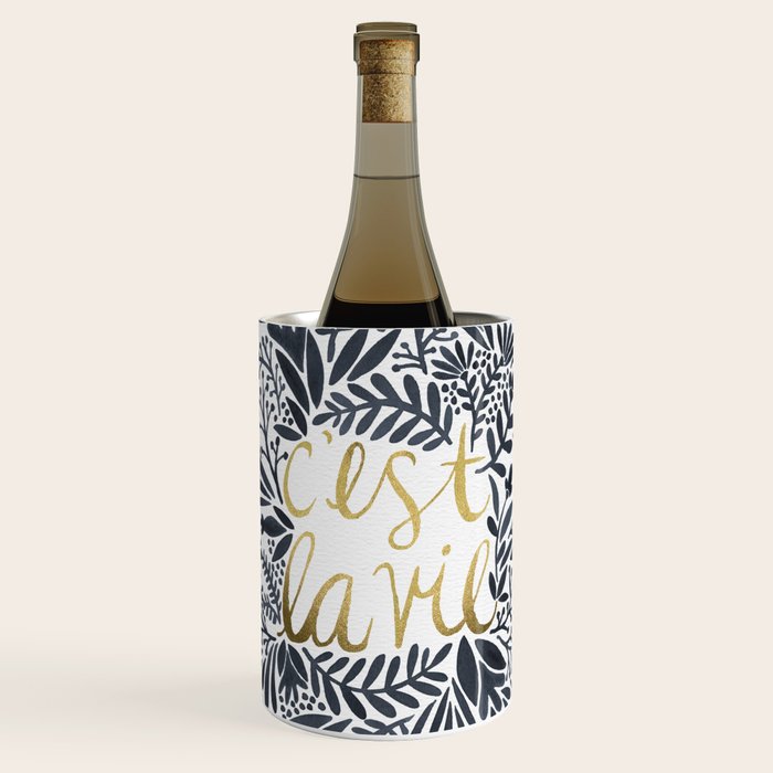C'est la Vie - Grey & Gold Wine Chiller Gallery Image 1