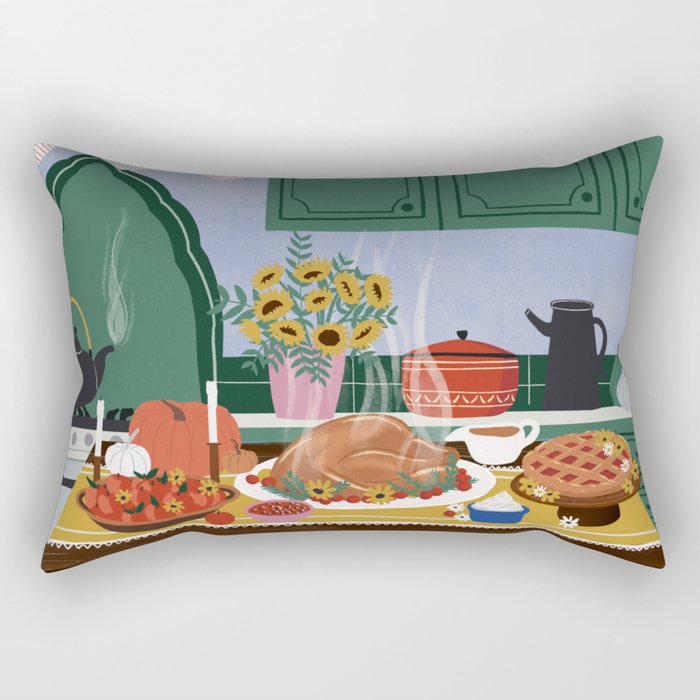 Thanksgiving dinner Rectangular Pillow Gallery Image 2