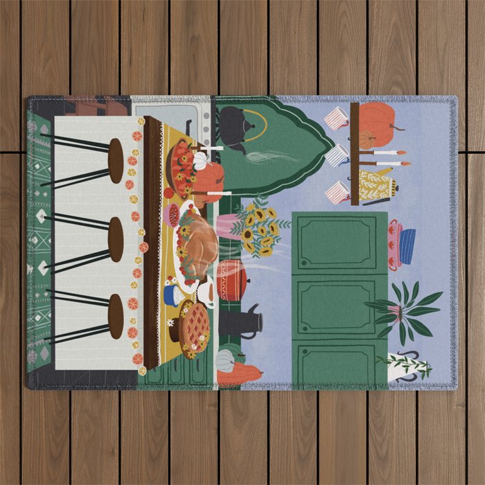 Thanksgiving dinner Outdoor Rug Gallery Image 1