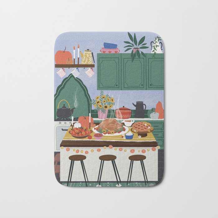 Thanksgiving dinner Bath Mat Gallery Image 1