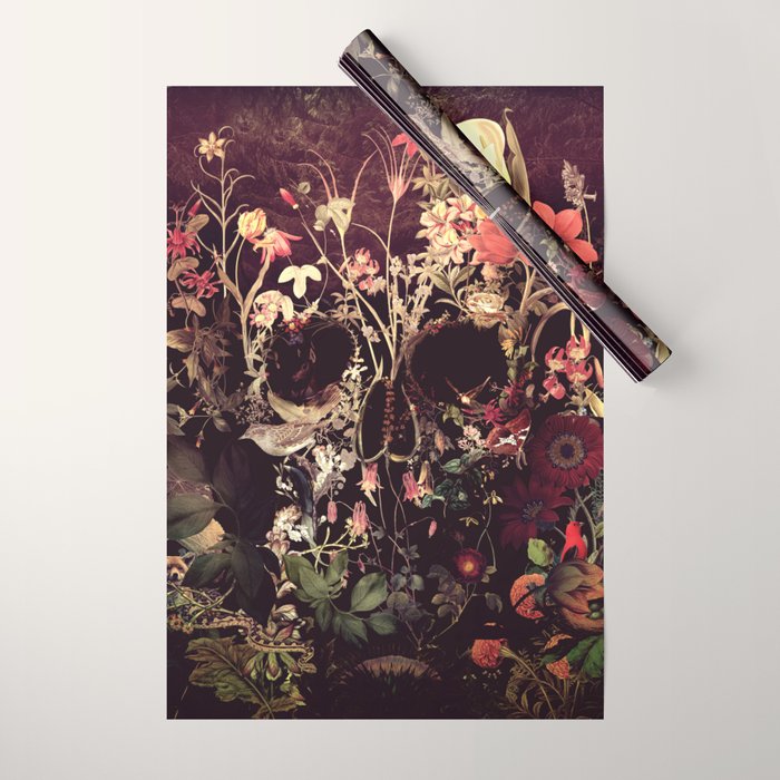 Bloom Skull Wrapping Paper Gallery Image 1