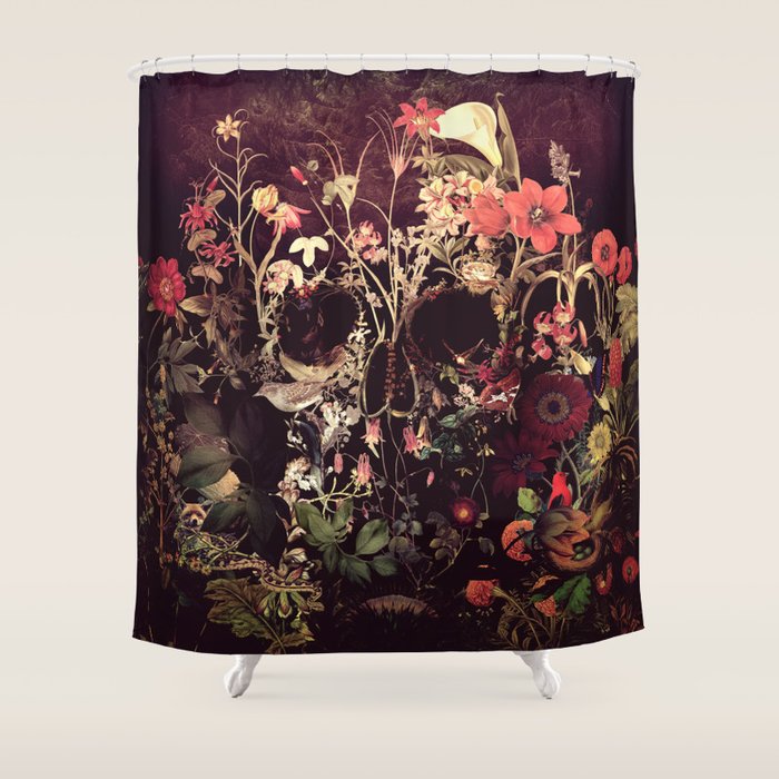 Bloom Skull Shower Curtain Gallery Image 1