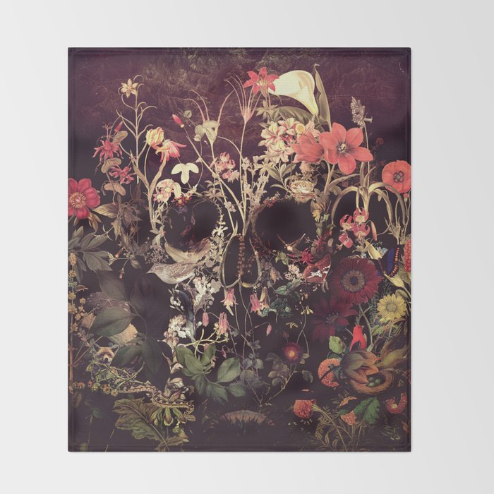 Bloom Skull Throw Blanket Gallery Image 2