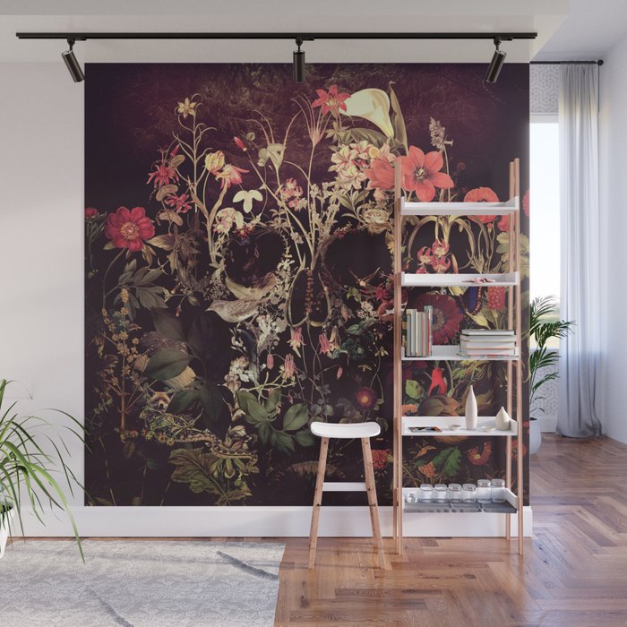 Bloom Skull Wall Mural Gallery Image 1