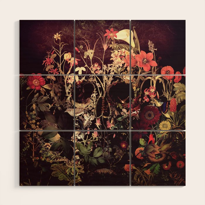 Bloom Skull Wood Wall Art Gallery Image 1