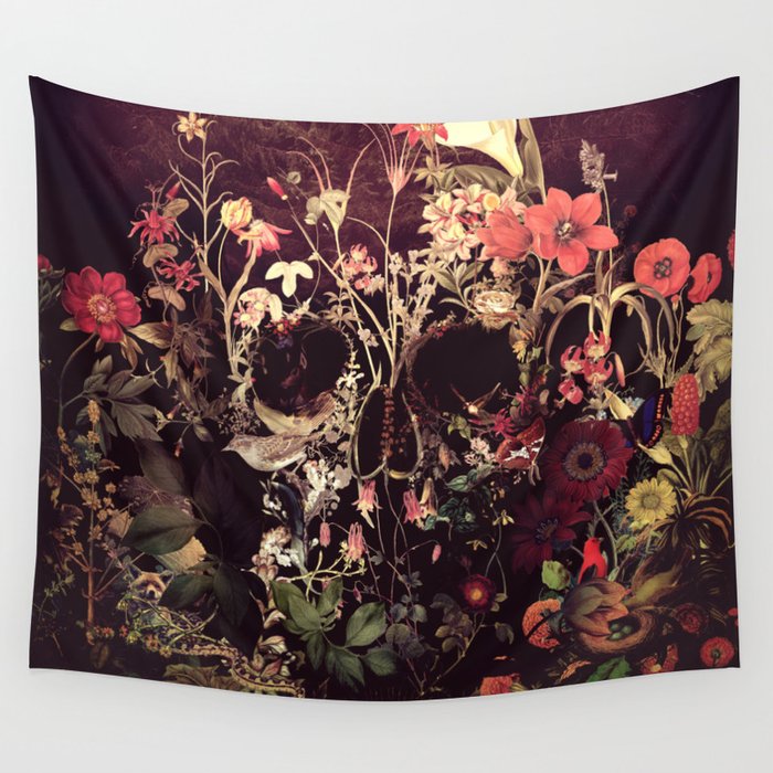 Bloom Skull Wall Tapestry Gallery Image 4