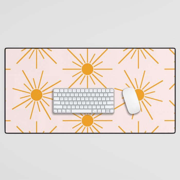 Sun Pattern On Pink Background Desk Mat Gallery Image 1