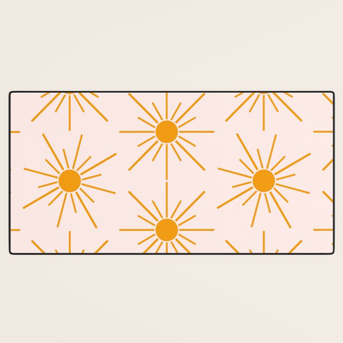 Sun Pattern On Pink Background Desk Mat Gallery Image 3