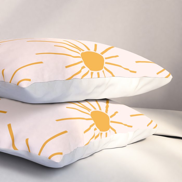 Sun Pattern On Pink Background Pillow Sham Gallery Image 3