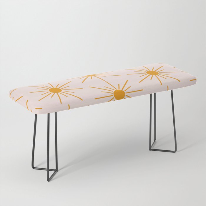 Sun Pattern On Pink Background Bench Gallery Image 1