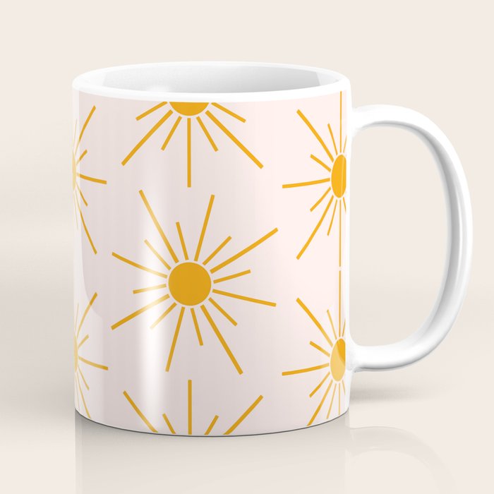 Sun Pattern On Pink Background Coffee Mug Gallery Image 1