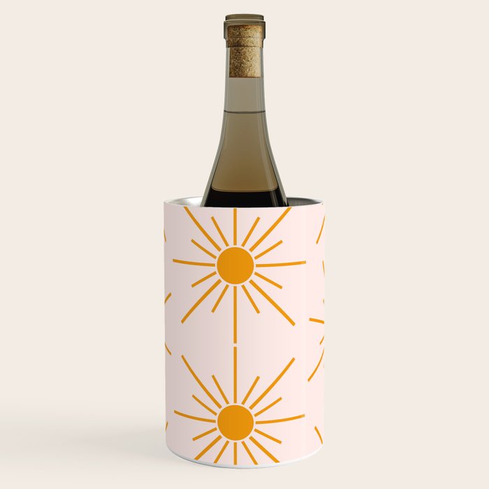 Sun Pattern On Pink Background Wine Chiller Gallery Image 1
