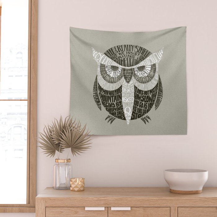 Wise Old Owl Says Wall Tapestry Gallery Image 2