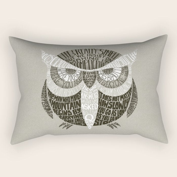 Wise Old Owl Says Rectangular Pillow Gallery Image 2