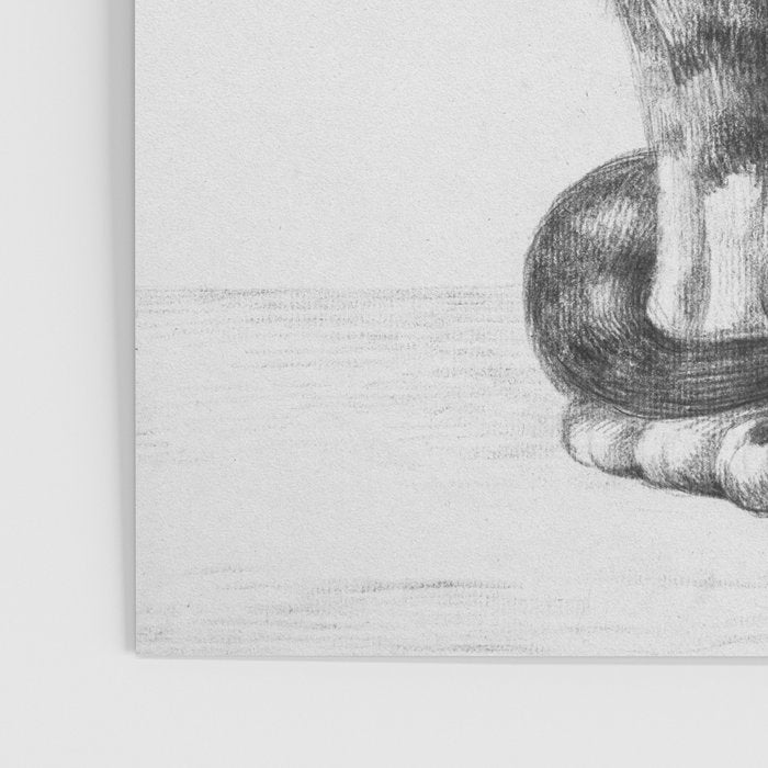 Tabby Cat, Vintage Black and White Cat Drawing Poster Gallery Image 3