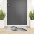 Tabby Cat, Vintage Black and White Cat Drawing Welcome Mat Gallery Image 3