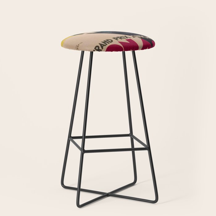 Vintage 1933 Monaco Grand Prix Car Advertisement Poster by Geo Ham Stool Gallery Image 1