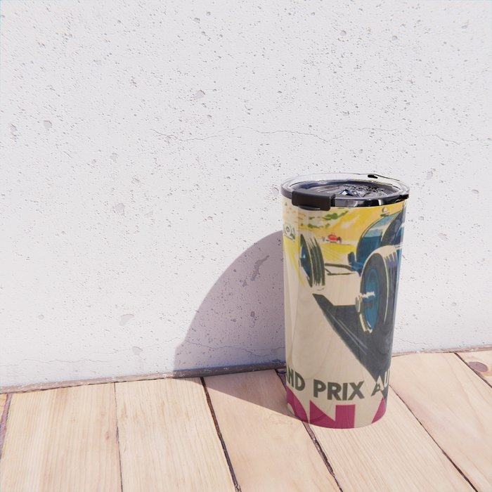 Vintage 1933 Monaco Grand Prix Car Advertisement Poster by Geo Ham Travel Mug Gallery Image 4