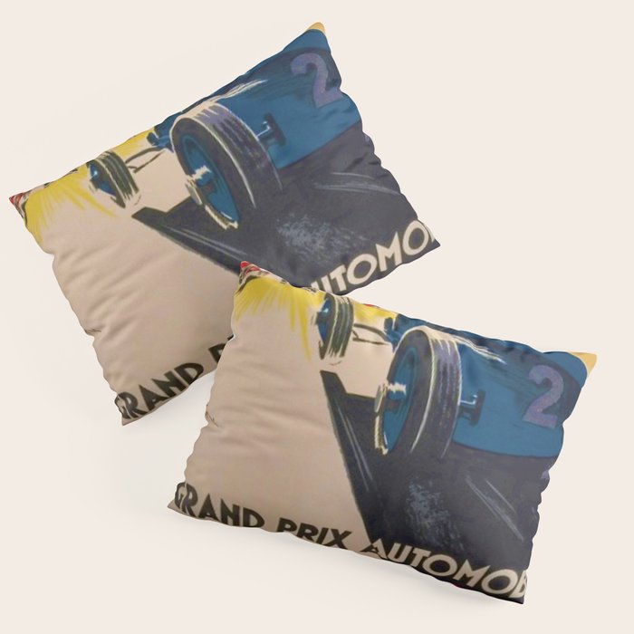 Vintage 1933 Monaco Grand Prix Car Advertisement Poster by Geo Ham Pillow Sham Gallery Image 3