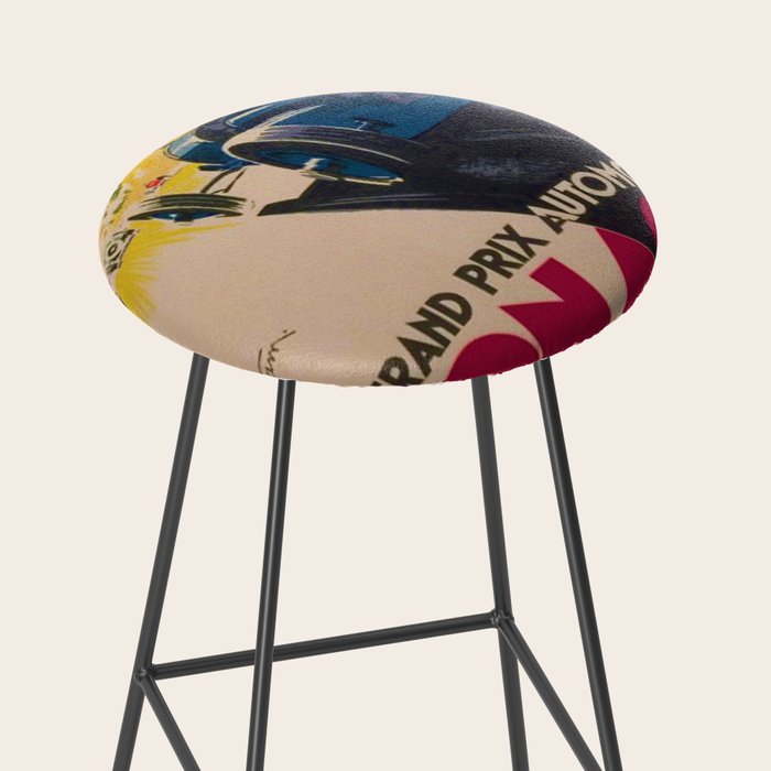 Vintage 1933 Monaco Grand Prix Car Advertisement Poster by Geo Ham Stool Gallery Image 2