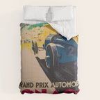 Vintage 1933 Monaco Grand Prix Car Advertisement Poster by Geo Ham Comforter Gallery Image 6