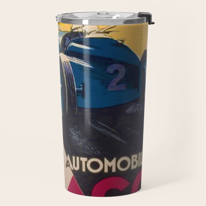 Vintage 1933 Monaco Grand Prix Car Advertisement Poster by Geo Ham Travel Mug Gallery Image 2