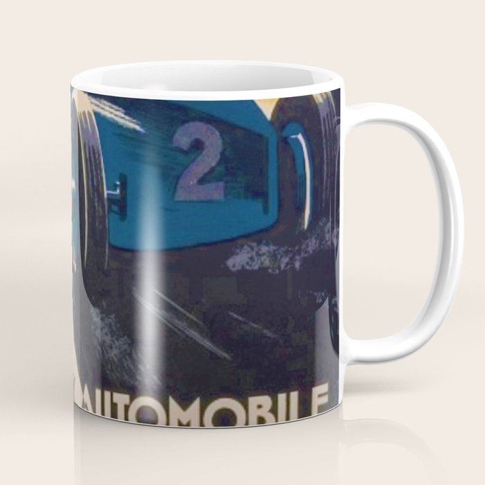 Vintage 1933 Monaco Grand Prix Car Advertisement Poster by Geo Ham Coffee Mug Gallery Image 1