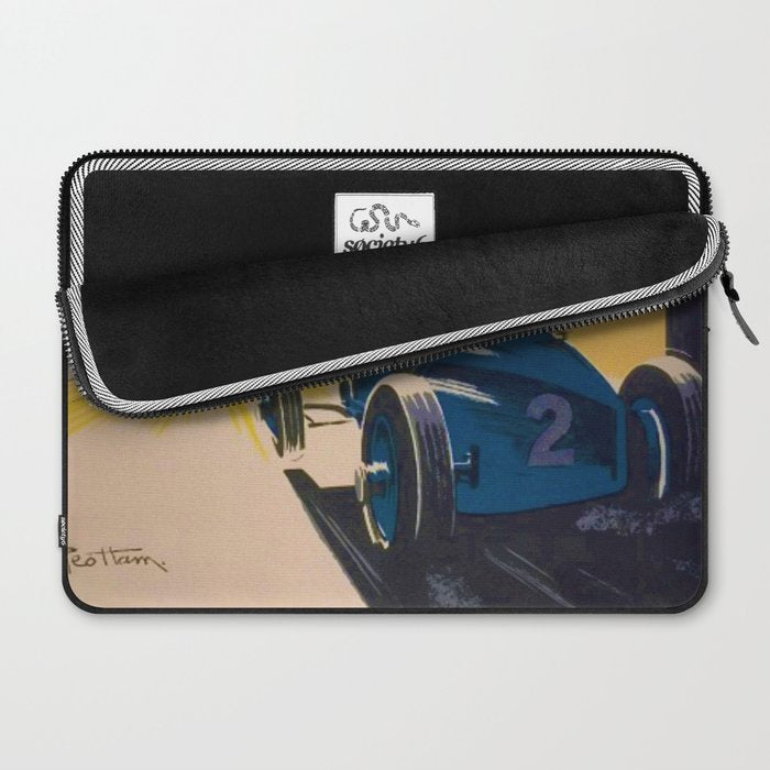 Vintage 1933 Monaco Grand Prix Car Advertisement Poster by Geo Ham Laptop Sleeve Gallery Image 2