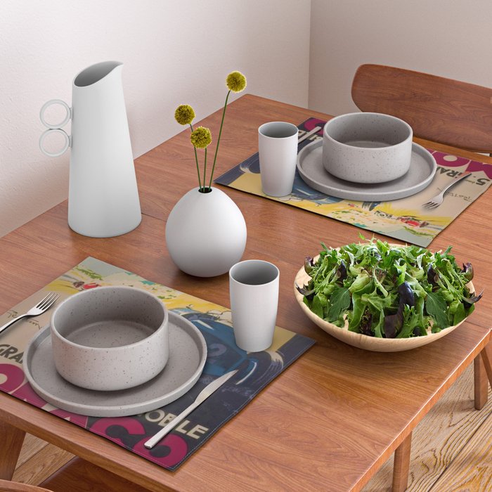 Vintage 1933 Monaco Grand Prix Car Advertisement Poster by Geo Ham Placemat Gallery Image 2