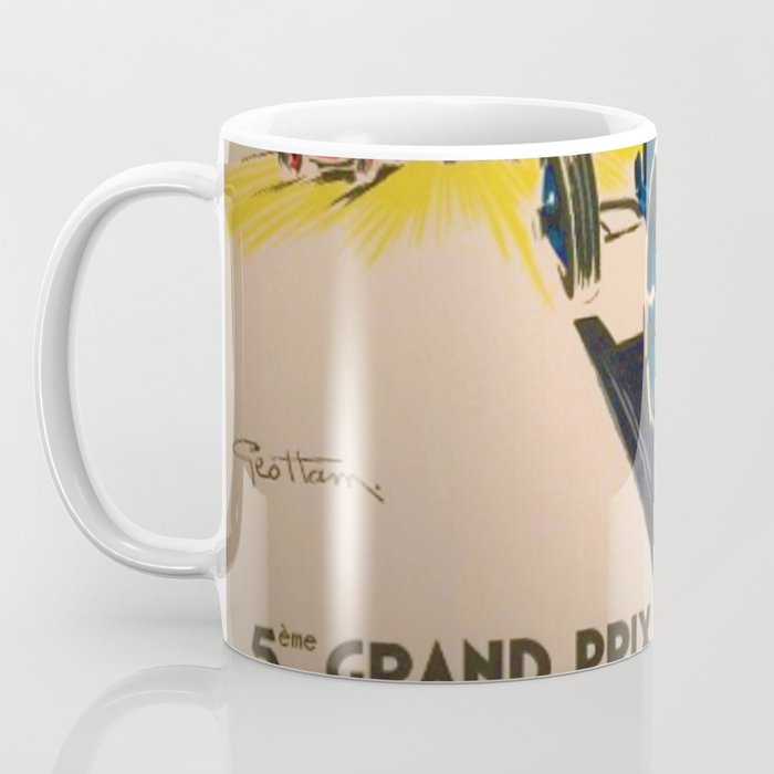 Vintage 1933 Monaco Grand Prix Car Advertisement Poster by Geo Ham Coffee Mug Gallery Image 3