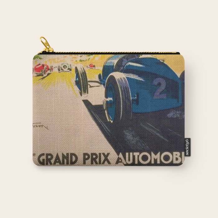 Vintage 1933 Monaco Grand Prix Car Advertisement Poster by Geo Ham Carry All Pouch Gallery Image 1