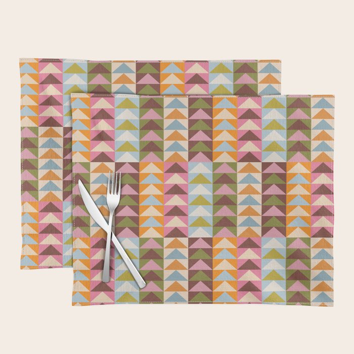 Quilt Triangle Shapes - Multi-color Placemat Gallery Image 1