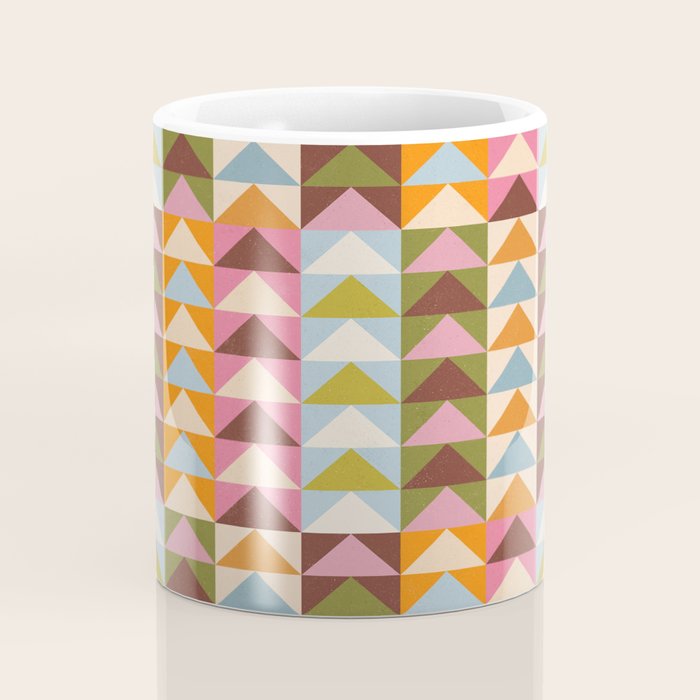 Quilt Triangle Shapes - Multi-color Coffee Mug Gallery Image 4