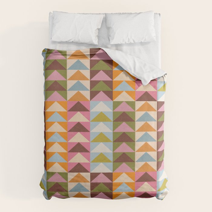 Quilt Triangle Shapes - Multi-color Duvet Cover Gallery Image 6