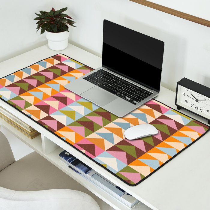 Quilt Triangle Shapes - Multi-color Desk Mat Gallery Image 2